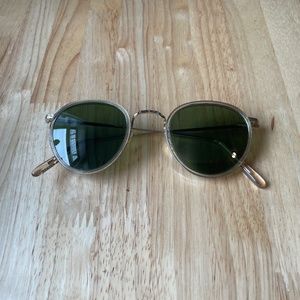 Oliver Peoples MP-2 Sun Buff Gold with Green Mineral Sunglasses NO lenses cloth.